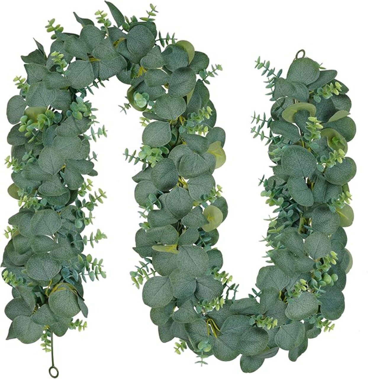2 Pack Artificial Eucalyptus Garland, 5.5ft Faux Boxwood Eucalyptus Leaves Greenery Garland, Artificial Hanging Vines for Wedding Backdrop Arch Table Wall Home Party Decor